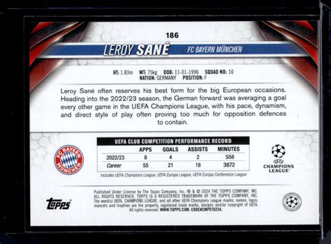 Topps Ucc Flagship Leroy Sane Fc Bayern Munchen Parallel Pink