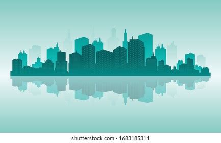 New Delhi Skyline Silhouette Reflection Landscape Stock Vector (Royalty ...