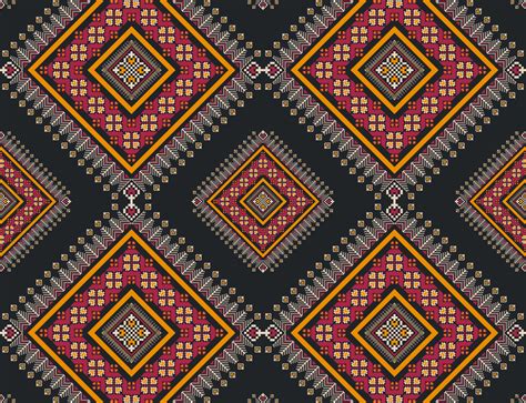 Ethnic Geometric Floral Stitch Pattern Graphic By Parinya Maneenate