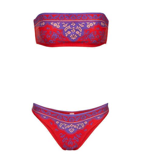 Zimmermann Raie Printed Bandeau Bikini Zimmermann