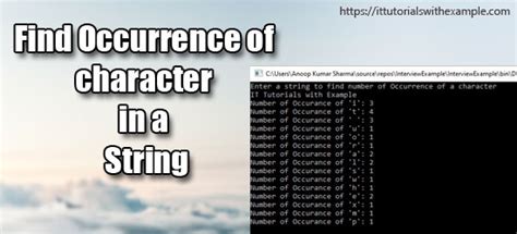 Program To Find The Occurrence Of The Character In A String In C ~ It Tutorials With Example