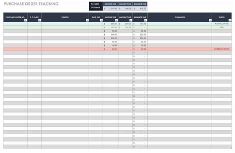 Po Tracking Excel Template Nomim