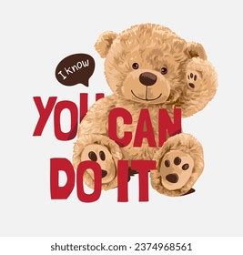 Undo Slogan Bear Doll Couple Holding Stock Vector Royalty Free