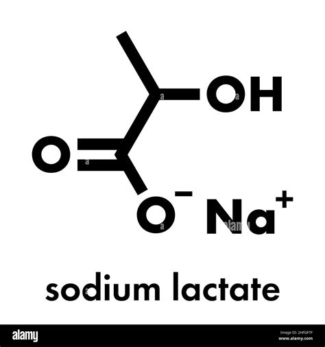 Sodium Lactate Chemical Structure Skeletal Formula Stock Vector Image