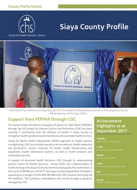 Siaya County Profile | Centre for Health Solutions - Kenya (CHS)