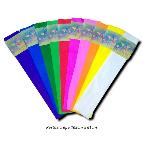 Jual KERTAS KREP CREPE WARNA LEMBARAN 60 CM X 100 CM Shopee Indonesia