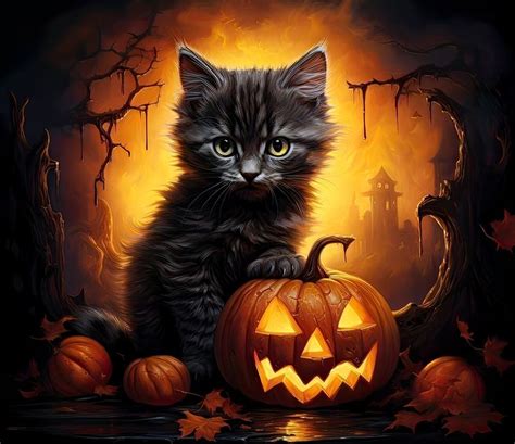 Pin By Sophiataquet On Halloween Cat Art Halloween Pictures Fall Cats