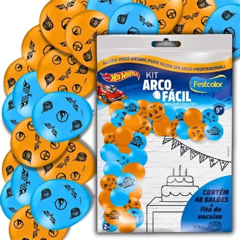 Kit Arco Fácil 48 Bexigas Hot Wheel Fita Arco Full MercadoLivre