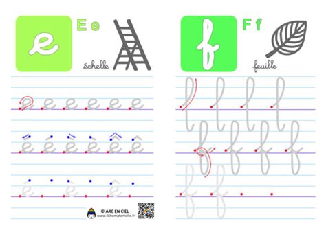 Ecriture De Lettres De Lalphabet Cursives Arc En Ciel