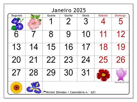 Calendários de janeiro de 2025 Michel Zbinden PT