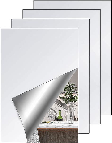 Cinghia Miroir Adhesif Mural Pcs Miroir Mural Autocollant Sans Cadre