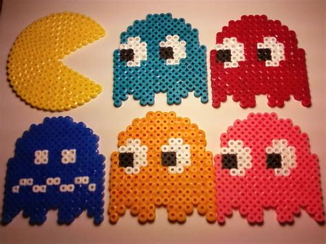 Items Similar To Set Of 6 Pacman Plus Ghosts Perler Bead Magnet On Etsy