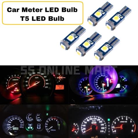 1Pcs T5 3SMD Car Meter Bulb Car Interior Light Auto Side Light Car Roof