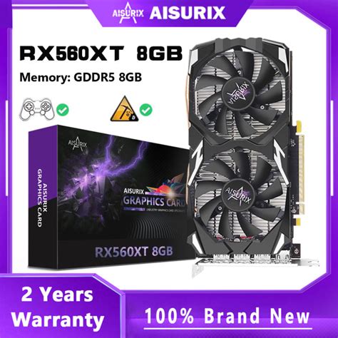 AISURIX RX 560XT 8GB Graphics Card For PC Gaming Video Card AMD RX 560