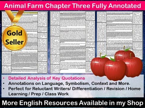 Animal Farm Chapter 3 Fully Annotated | Teaching Resources