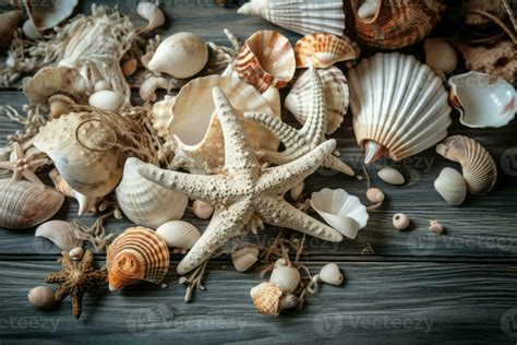 Sea shell composition different. Generate Ai 26381689 Stock Photo at ...