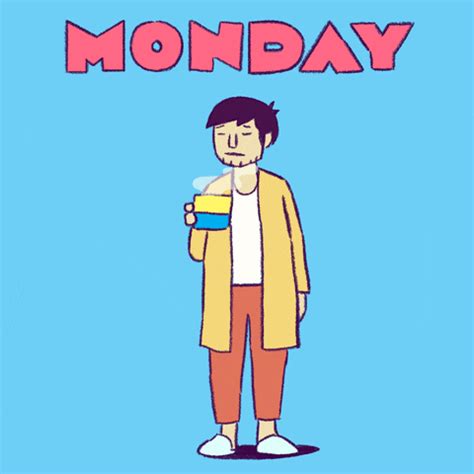 Monday Morning Coffee Sleepy Yawn Animation GIF | GIFDB.com