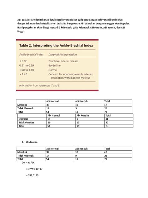 Tabel Kontigensi Dan OR | PDF