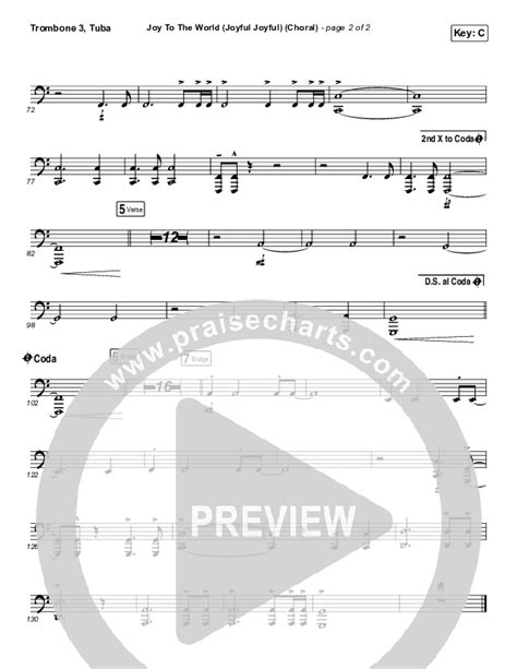 Joy To The World Joyful Joyful Choral Anthem Satb Trombone Tuba