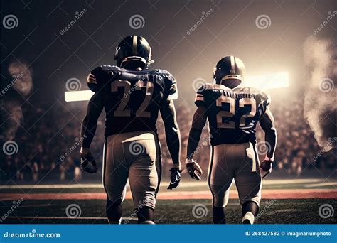 American Football Players Touchdown in a Super Bowl Stock Photo - Image ...