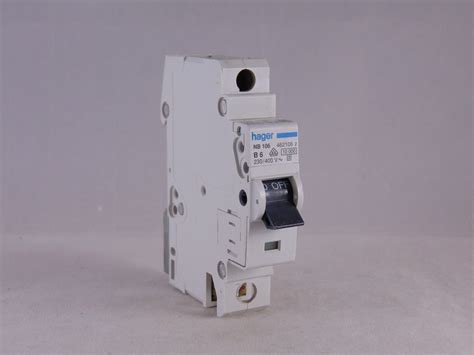 Hager MCB 6 Single Pole Circuit Breaker Type B 6A B6 462106 NB106