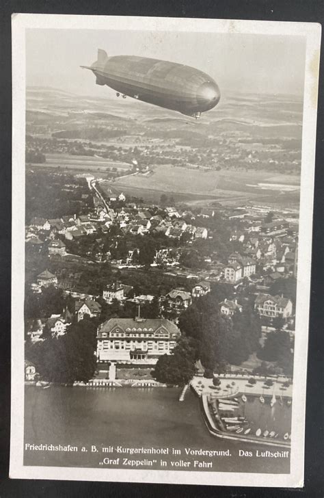 1932 RPPC Real Picture Postcard Cover Graf Zeppelin LZ 127 In Flying