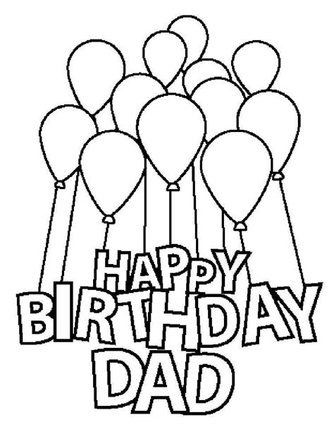 Happy Birthday Daddy Coloring Pages