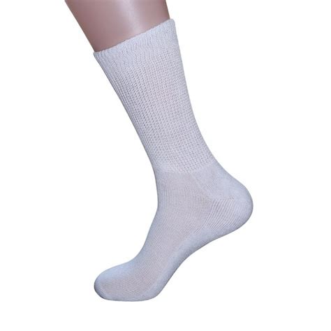 Sealox Mens 4 Pack Diabetic Cushioned Crew Socks Non Binding Top