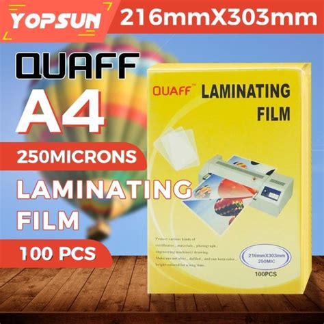 Quaff Laminating Film A4 250 Micron 100Sheets Lazada PH