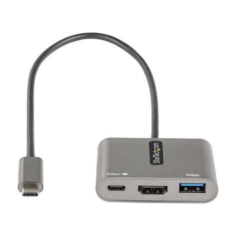 ADAPTADOR STARTECH MULTIPUERTOS USB C USB TIPO C A HDMI VIDEO DE 4K PD