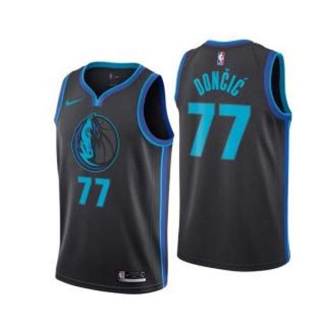 Camiseta Luka Doncic 77 Dallas Mavericks 1819 Negro City Edition ⋆