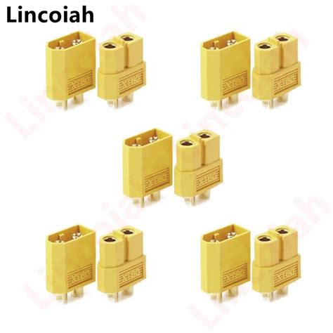 10pcs5pair Xt60 Xt 60 Male Female Bullet Connectors Plugs For Rc Lipo Battery Quadcopter