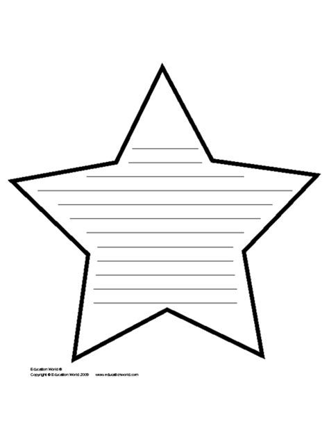 Star Shapebook (Lined) Template | Education World - Worksheets Library