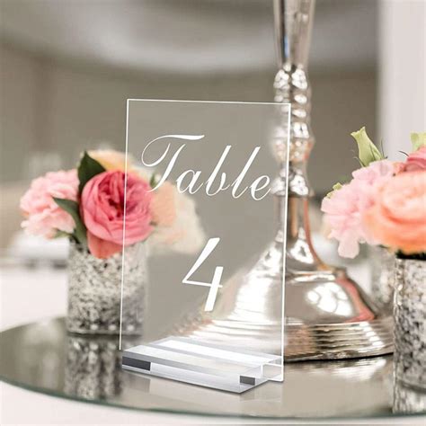 Pcs Acrylic Table Number Holder Inch Name Card Holder Steady Card