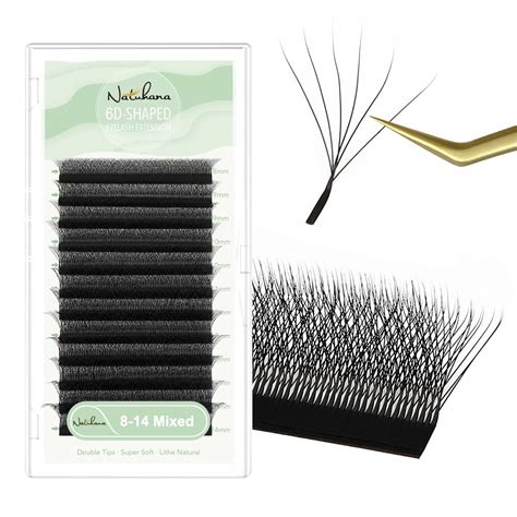 Amazon Natuhana W Shaped Clover Eyelashes Extension D Premade