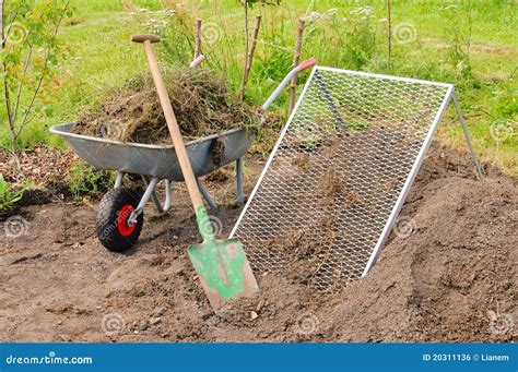 Compost Pile Sieve Stock Photo Image Of Biological Topsoil 20311136