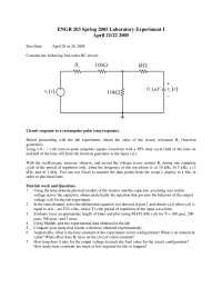 Electrical Fundamentals Iii Lab Experiment Engr Docsity