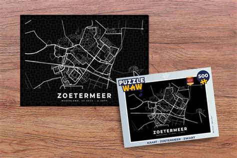 Puzzel Kaart Zoetermeer Zwart Legpuzzel Puzzel 500 Stukjes