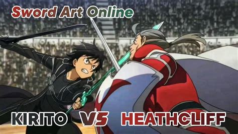 Kirito VS Heathcliff Sword Art Online Fighting Scene Battle Scene