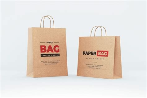 Maquette De Sac En Papier Brun Shopping R Aliste Psd Premium