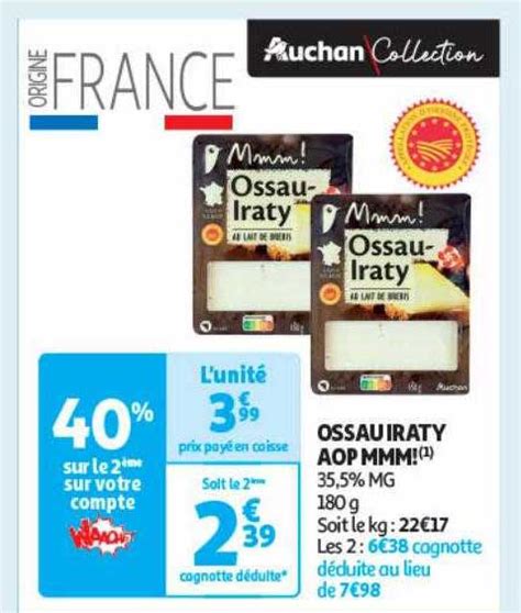 Promo Ossau Iraty Aop Mmm Chez Auchan Icatalogue Fr