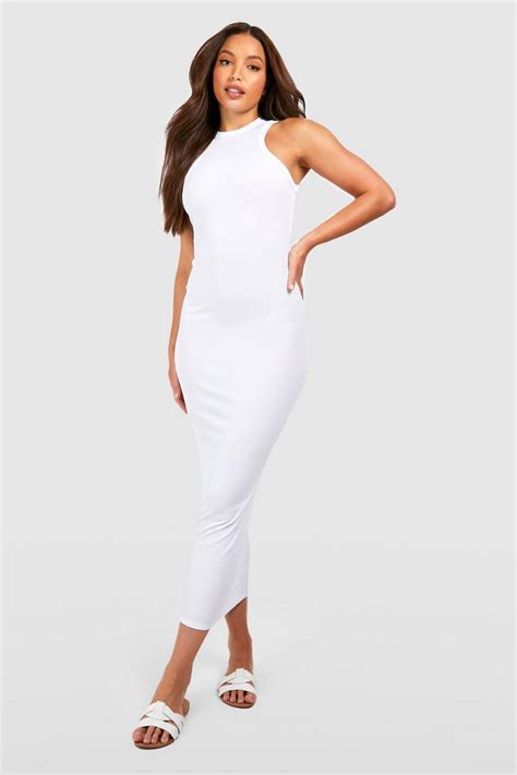 Tall Basic Racer Thick Band Midaxi Dress Boohoo Uk