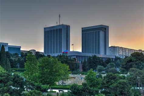 Building of the National Assembly of Azerbaijan. Unicameral parliament has 125 deputees and is ...