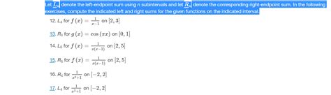 Solved Let Ln Denote The Left Endpoint Sum Using