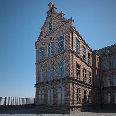 Brick Building 3d Model Cgtrader