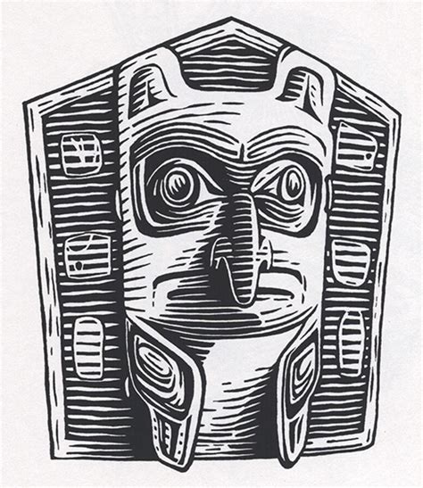 Totem By Mitch Frey Via Behance Woodcut Woodcut Illustration Wood