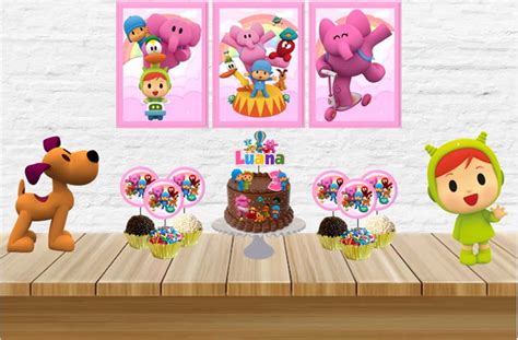 Kit Só Um Bolinho Aniversário Tema Pocoyo Rosa Elo7