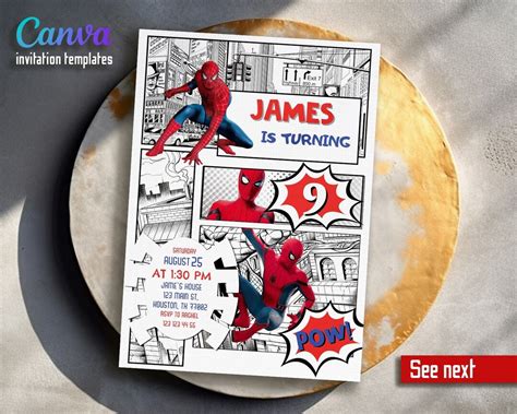 Printable Birthday Invitation Spider Verse Invite Spiderman