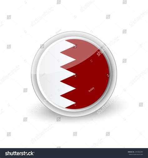 Vector Rounded Flag Button Icon Qatar Stock Vector Royalty Free