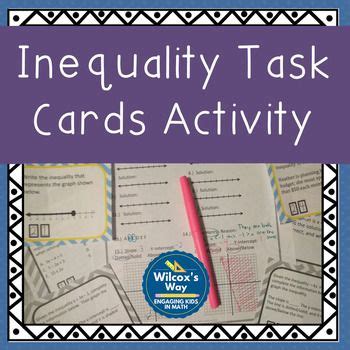 Inequality Task Card Activity Multi Step Inequalities Graphing